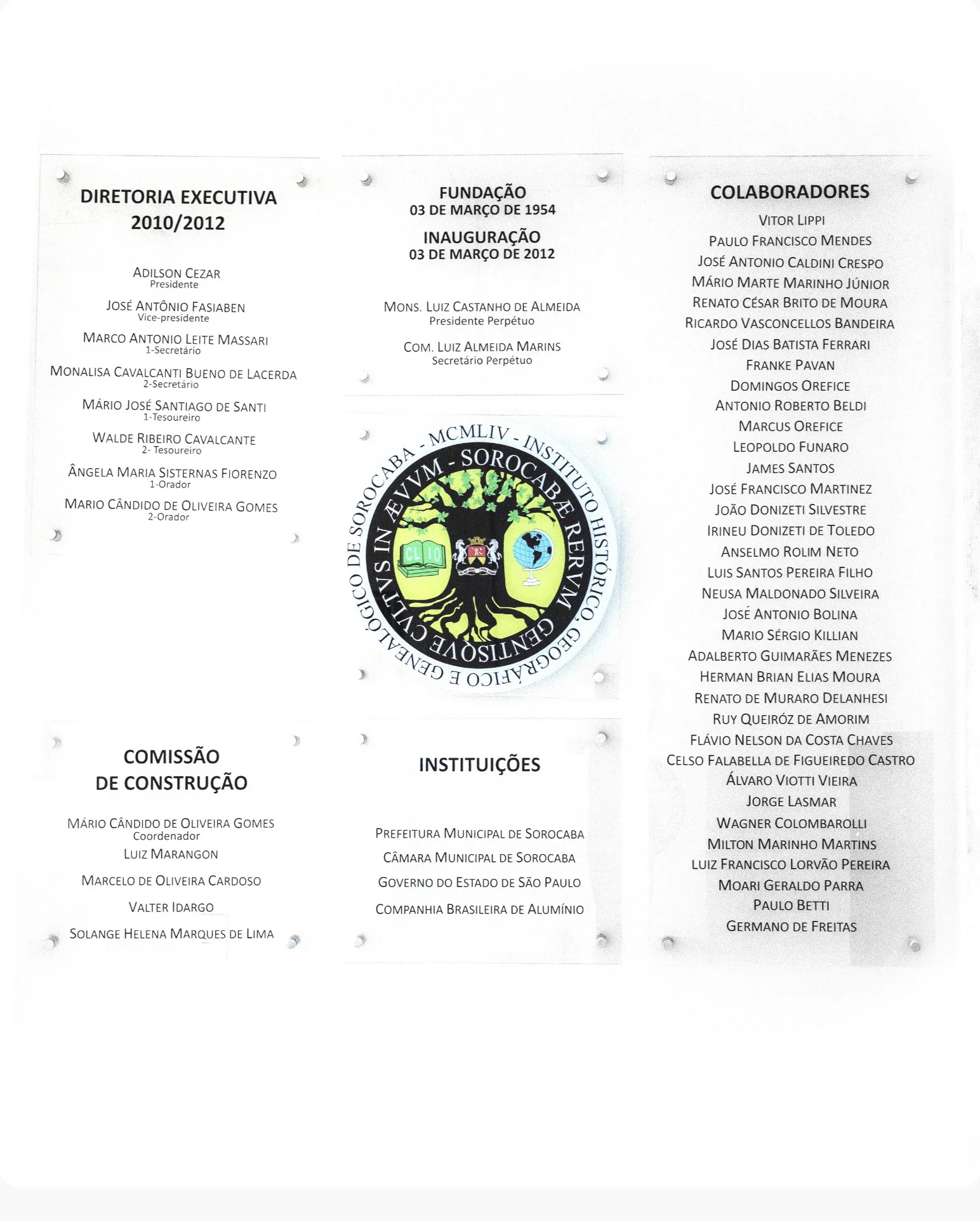 Quadro da inauguração — Objeto / Físico — acervo do IHGGS