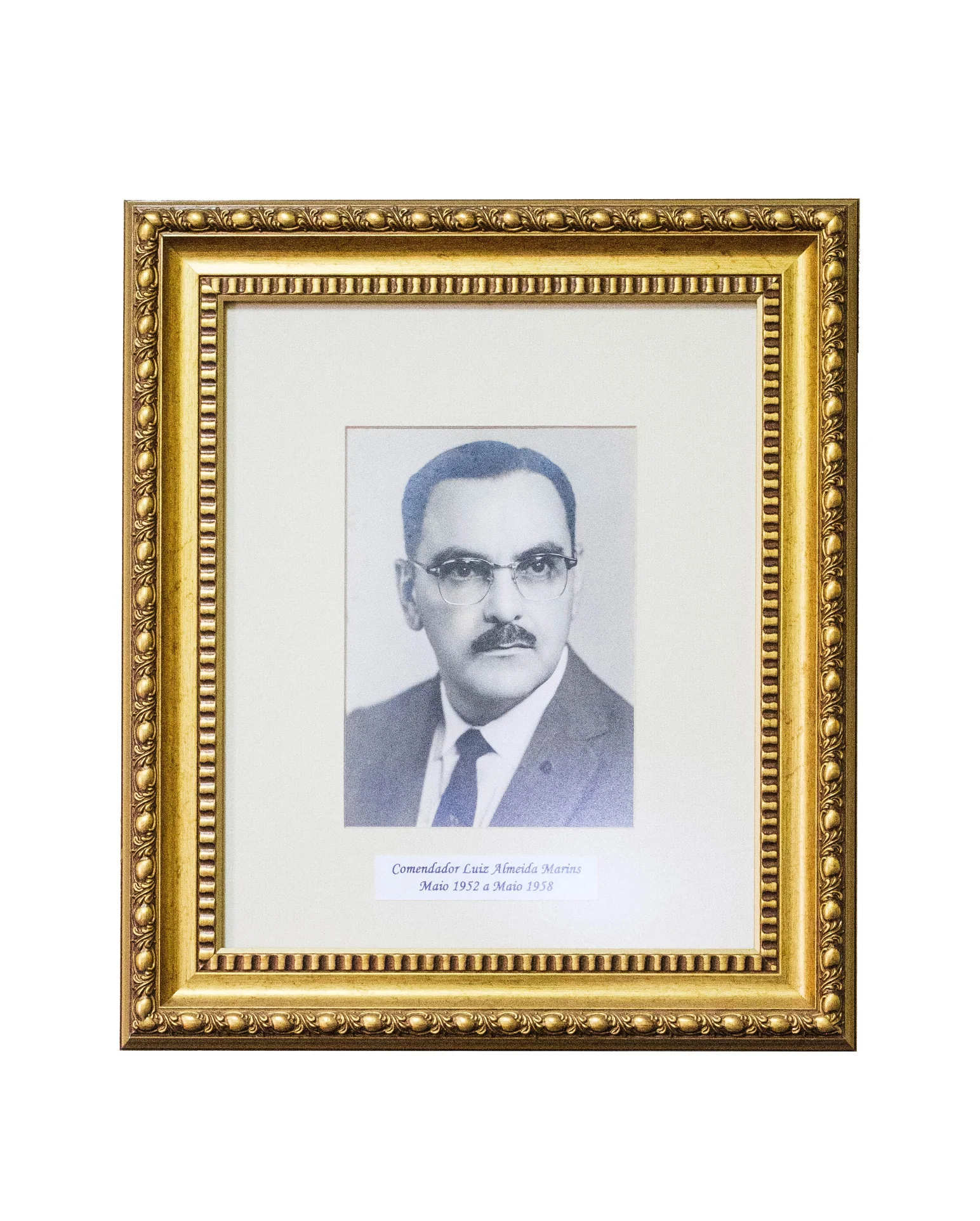 Quadro Comendador Luiz Almeida Marins — Objeto / Físico — acervo do IHGGS
